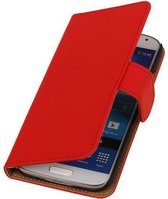 Rood Effen Book Cover Hoesje Galaxy S4 I9500