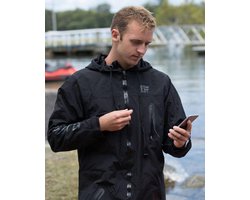 JETPILOT X1 Outerwear Jack, W17700, Maat S, 8000 mm. WP, Geïntegreerde waterdichte koptelefoontjes, Zwart