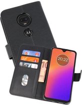 Hoesje Geschikt voor Motorola Moto G7 - Kaarthouder Book Case Telefoonhoesje - Zwart
