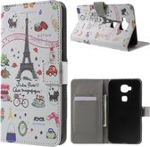 Huawei G8 wallet agenda hoesje Parijs Eiffeltoren