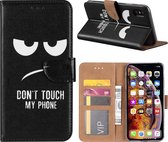Don't Touch My Phone Boekmodel Hoesje iPhone XS Max - Zwart