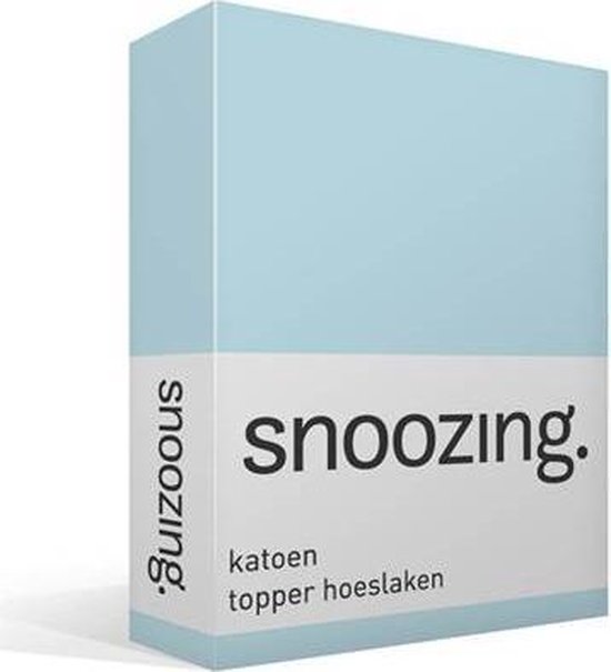 Snoozing - Katoen - Topper - Hoeslaken - Eenpersoons - 90x220 cm - Hemel