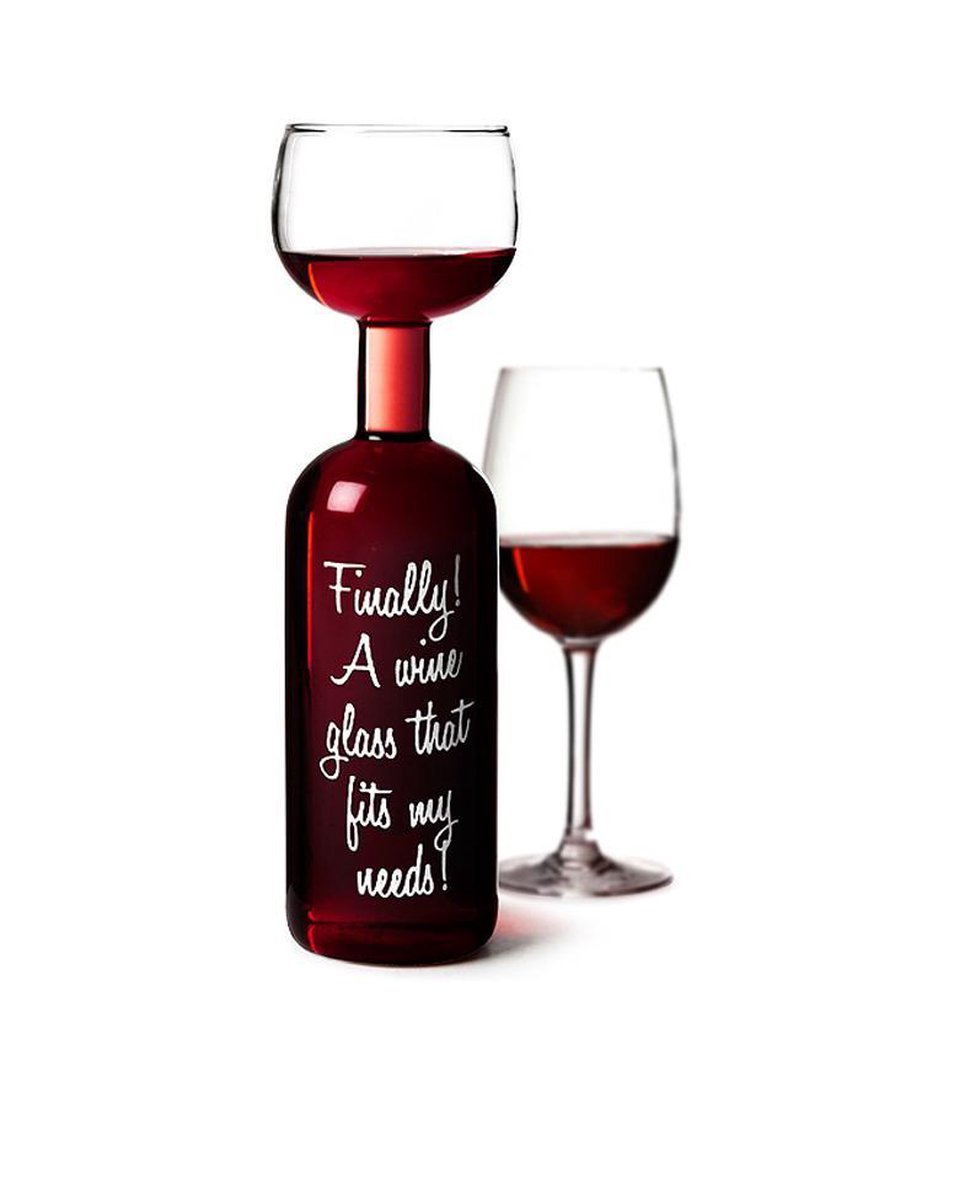 Wine Bottle Glass - Groot wijnglas - Wijnfles glas - 750 ml. | bol.com
