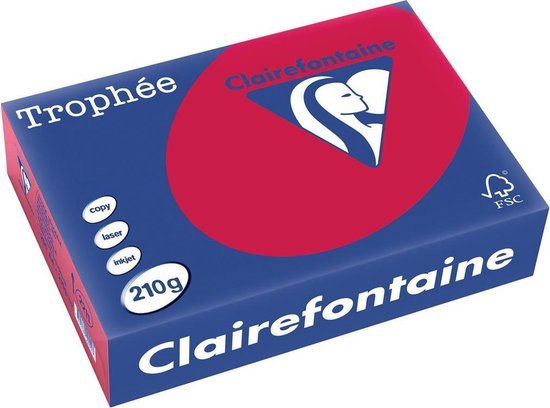 Clairefontaine Trophée Intens A4 kersenrood 210 g 250 vel