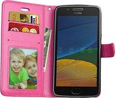 Motorola Moto G5 portemonnee hoesje - Roze