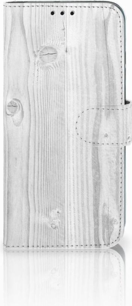 Honor 10 Lite Book Style Case White Wood op Prijzenvolger.com