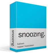 Snoozing - Katoen - Topper - Hoeslaken - Eenpersoons - 90x210 cm - Turquoise