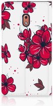 Nokia 2.1 2018 Standcase Hoesje Design Blossom Red