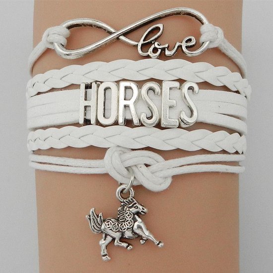 Armband met paard en infinity teken wit |