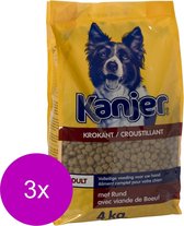 Kanjer Hond Krokante Brokken - Gevogelte&Groente&Vlees - Hondenvoer - 3 x 4 kg