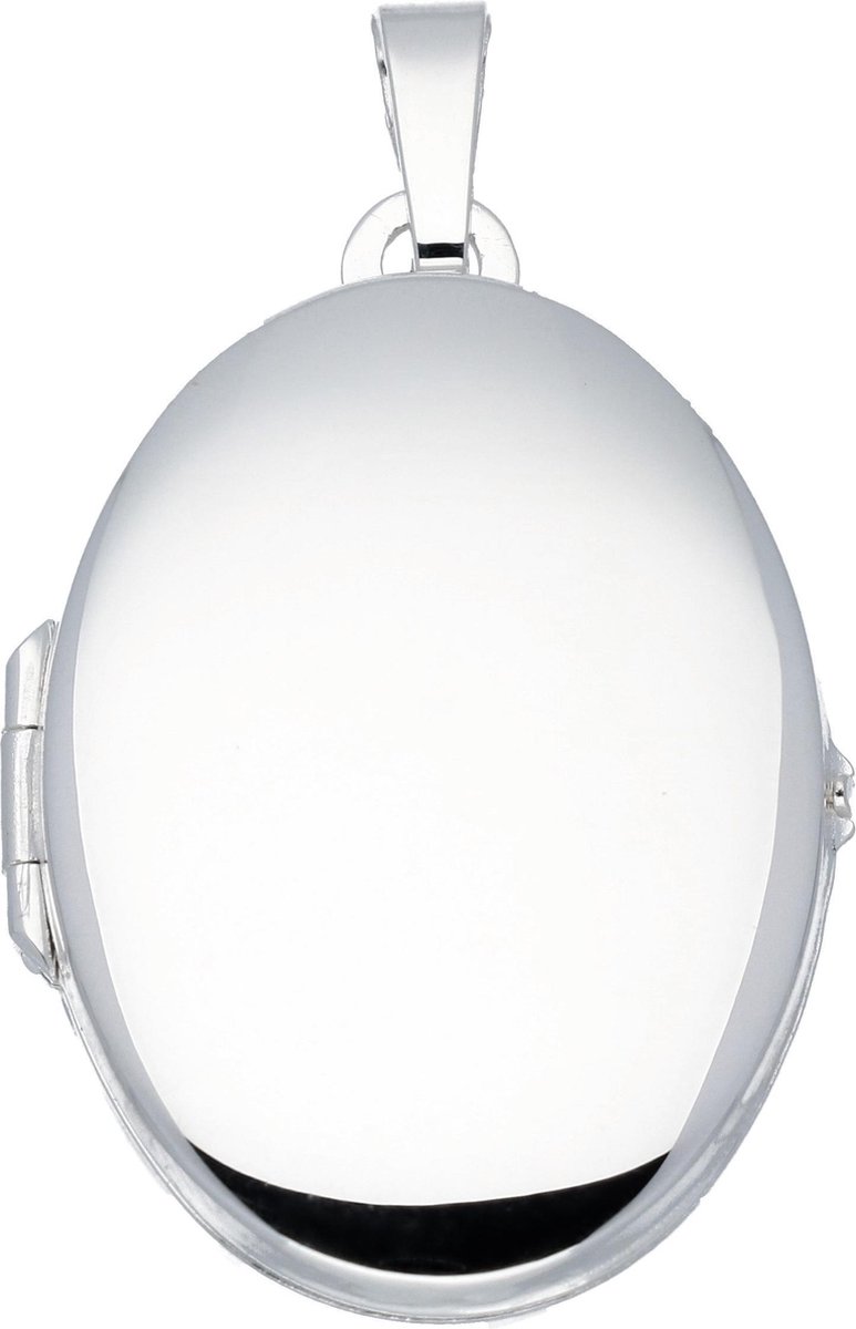 Glow medaillon - zilver - 31 x 21 mm - ovaal - glad