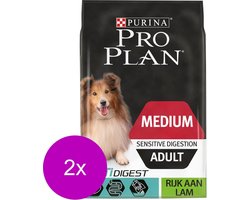 Pro Plan Dog Adult Medium Sensitive Digestion Lam - Hondenvoer - 2 x 3 kg