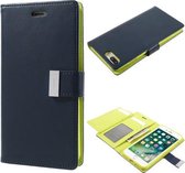 Mercury Rich Dairy wallet case hoesje iPhone 7 Plus blauw