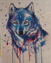 diamond painting 30x40 framed wolf
