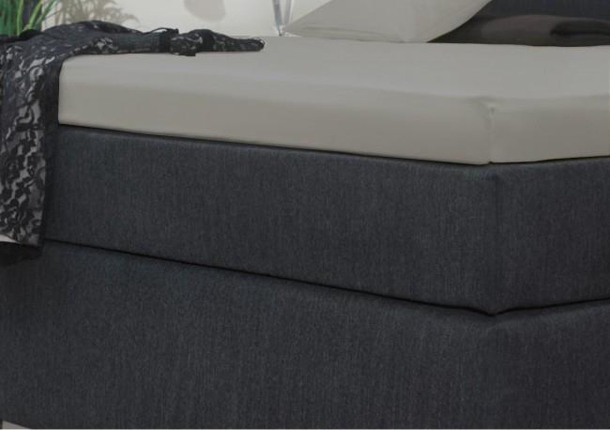 Senzatione katoen satijn Splittopper Hoeslaken zilver grijs - 180x210+15