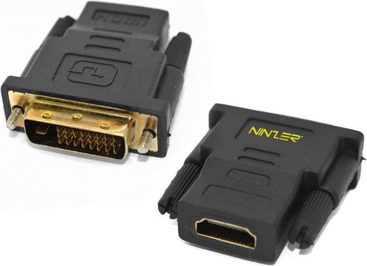 Van Dvi Naar Hdmi Ninzer DVI 24+1 Male naar HDMI Female Converter / Adapter | bol.com