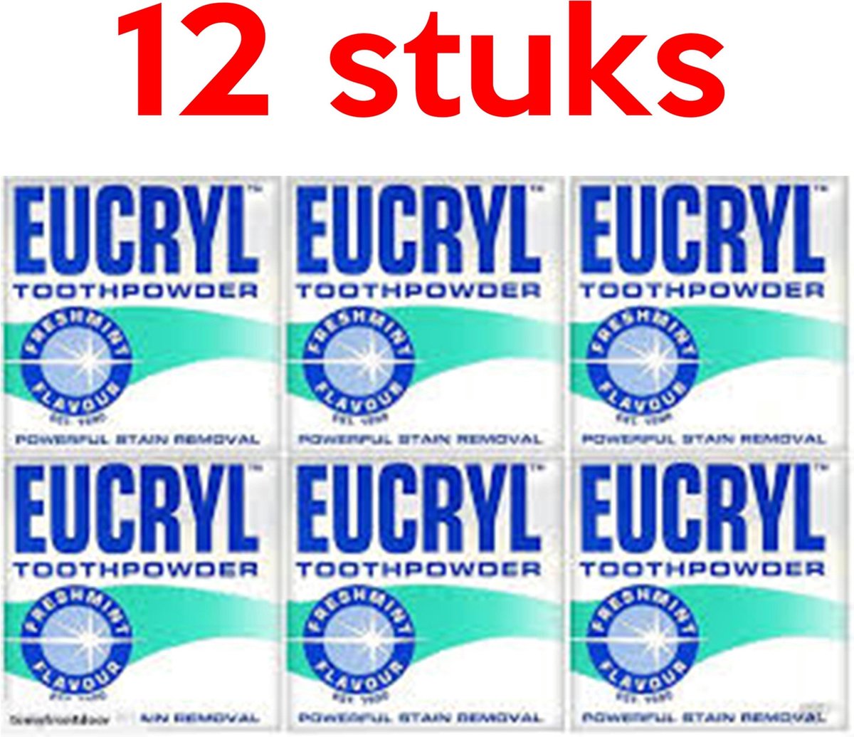 12 X Eucryl poeder mint 50 gram verwijdert vlekken en aanslag