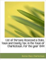 List of Persons Assessed a State, Town and County Tax, in the Town of Charlestown, for the Year 1844
