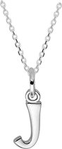 Robimex Collection  Ketting  Letter J  45 cm - Zilver