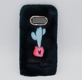 Voor Samsung S8 Plus – pluizig hoesje – green cactus