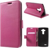 Litchi Cover wallet case hoesje LG G4S roze