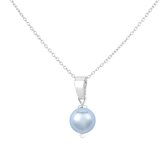 ARLIZI 1528 Collier Pendentif Perle - Blauw - Argent 925 - 43 cm - Bleu