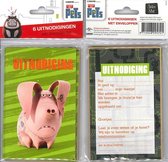 12 Uitnodigingskaartjes met envelop - The Secret Life Of Pets varken - 9 x 13.5 cm