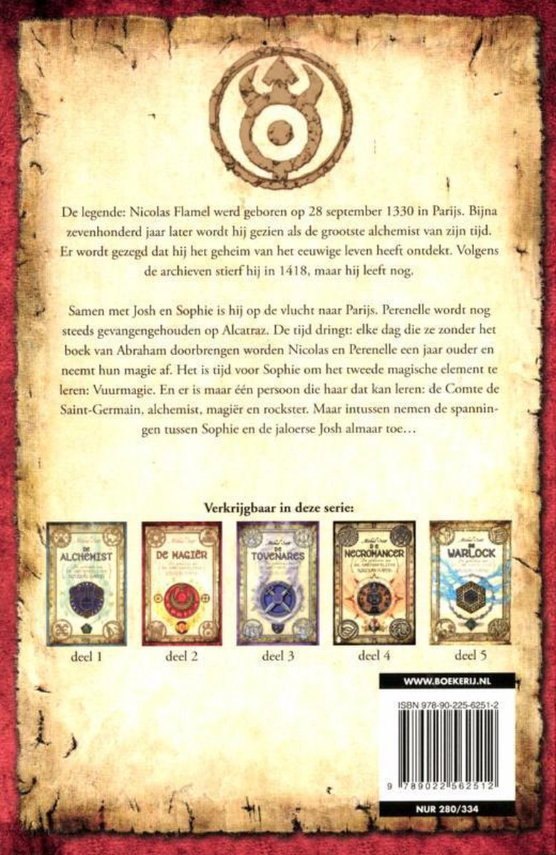 Nicolas Flamel 2 - De magier - back cover