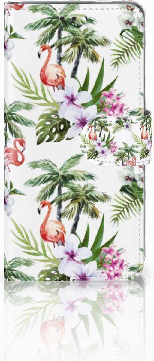 Nokia 3.1 (2018) Telefoonhoesje met Pasjes Flamingo Palms