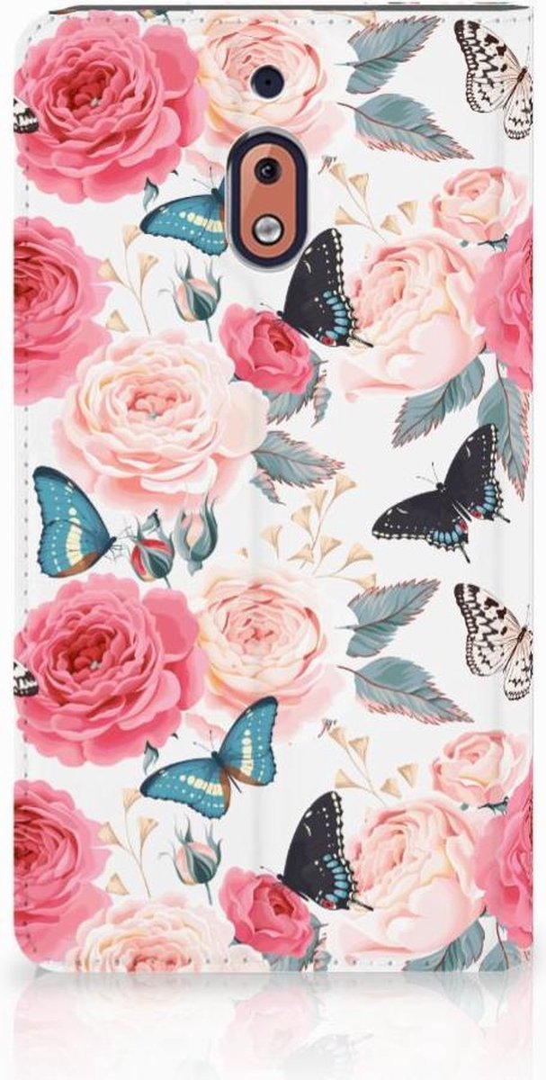 Nokia 2.1 2018 Smart Cover Butterfly Roses