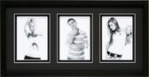 Deknudt Frames Fotokader, zwart met dubbele passe-partout met extratussenruimte, voor 3 foto's fotomaat 13x13 cm