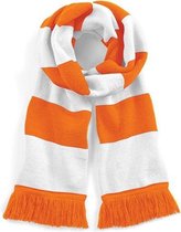 Beechfield Sjaal met brede streep oranje/wit Unisex - sjaal lengte 182 cm