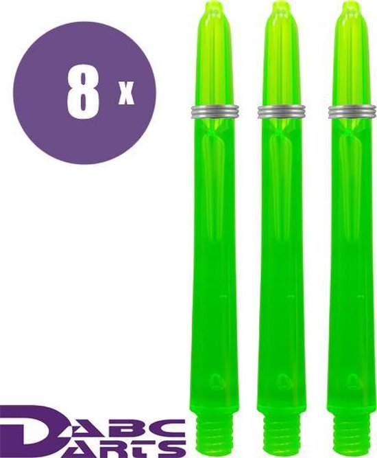 ABC Darts - Dart Shafts - Kunststof Glow Groen - Medium 8 sets van ABC Darts — afbeelding 2