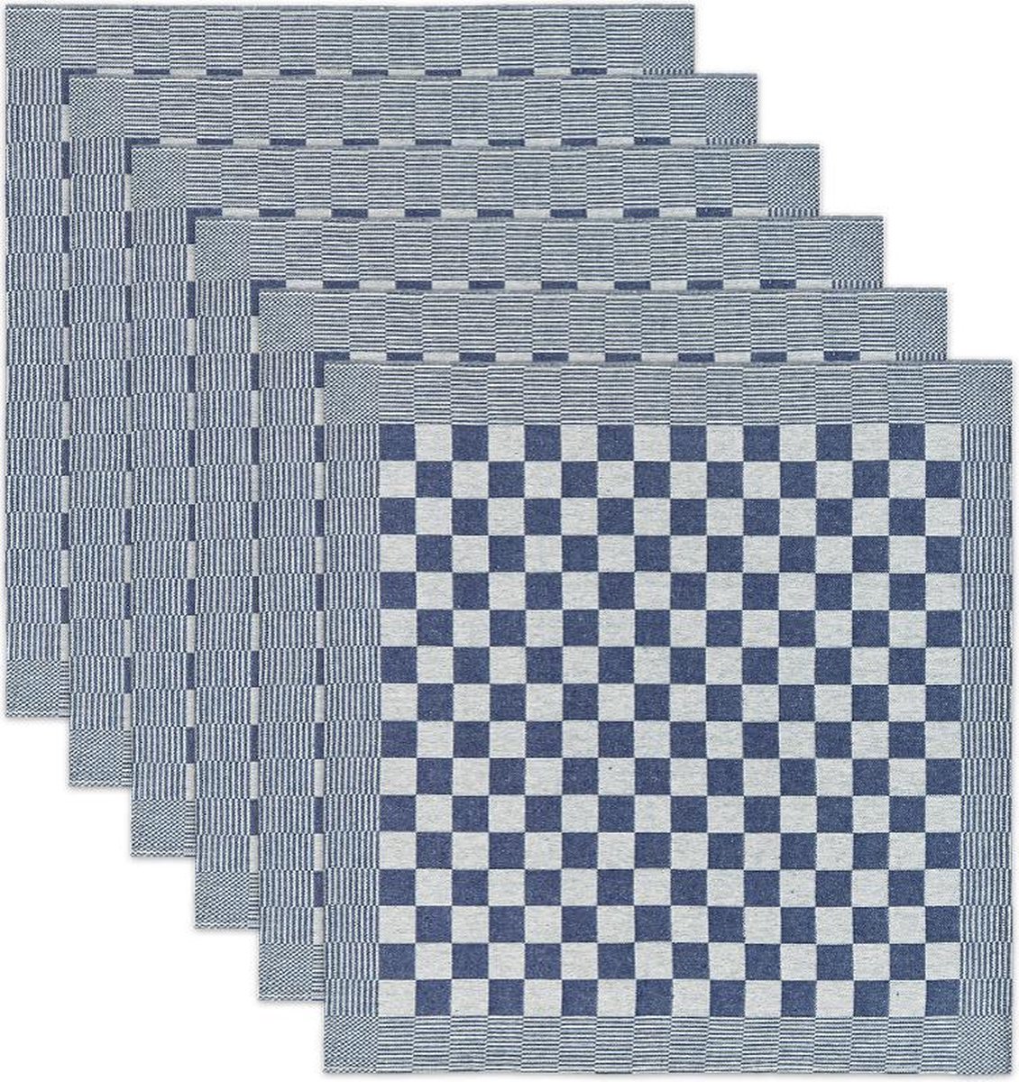 DDDDD - Barbeque - 6x Theedoeken - Set van 6 - 65x65cm - Blauw