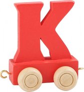 Houten lettertreintje K, rood