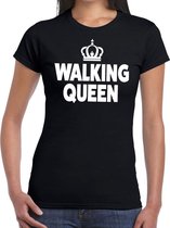 Walking Queen t-shirt zwart dames - feest shirts dames - wandel/avondvierdaagse kleding XXL