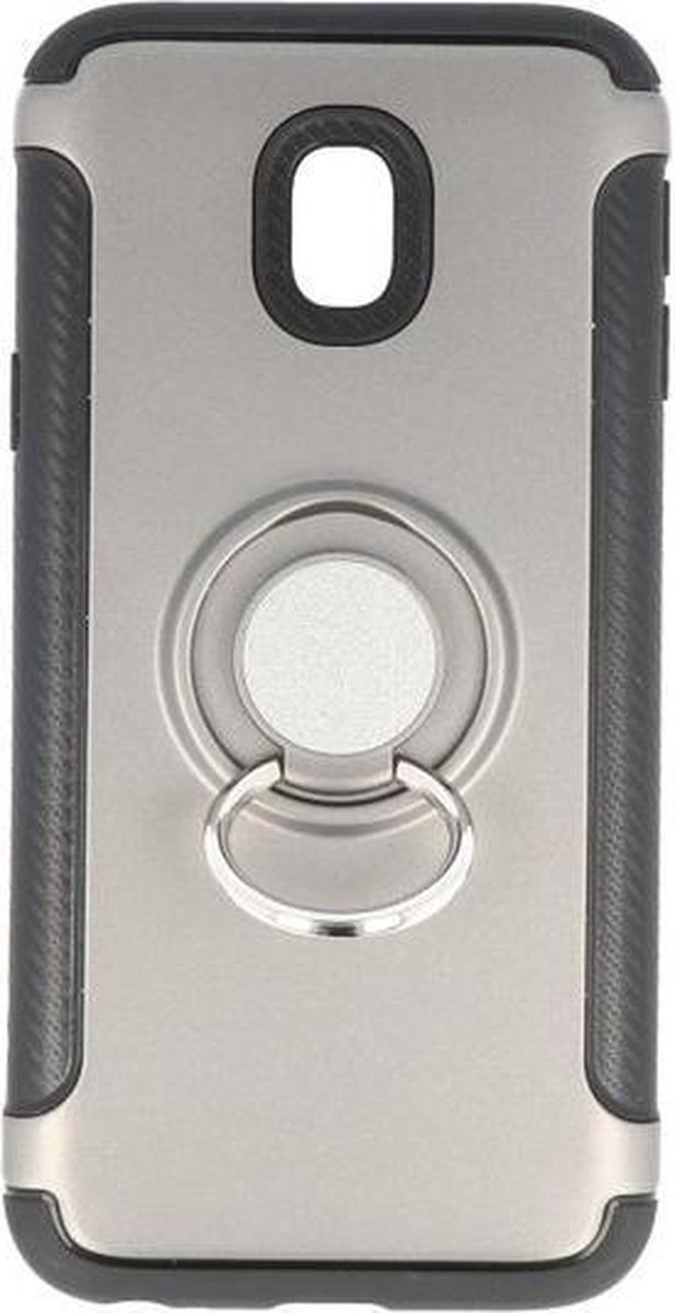 BestCases - Samsung Galaxy J3 2017 Pantser TPU hoesje met Ringhouder Zwart