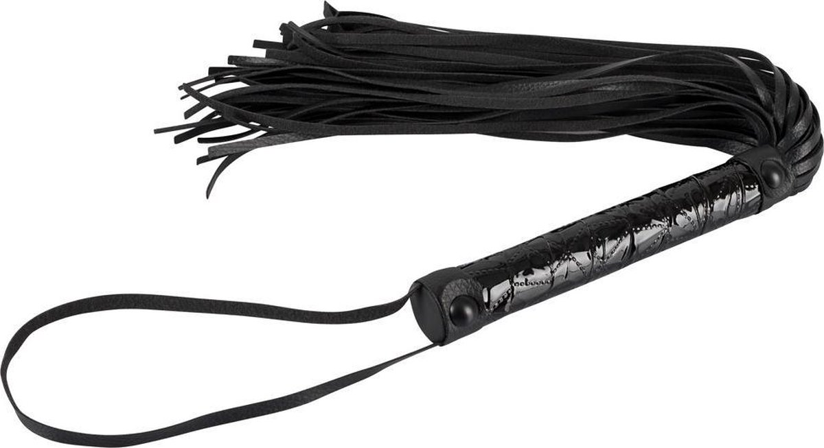 Goedkoopste Bad Kitty – 39 cm Korte Flogger Zweep voor Bewerking Gevoelige Delen – Zwart