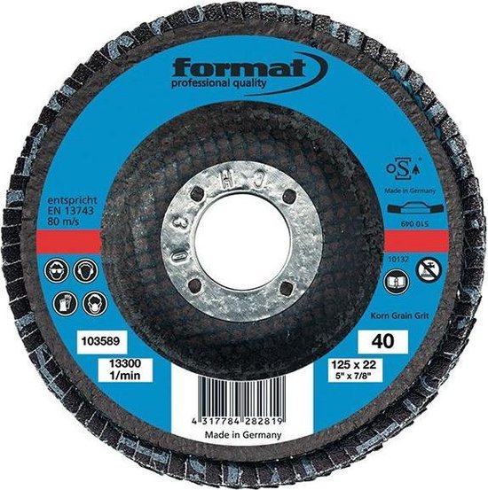 Lamellenschijf 12° K40 Gewelfd 125mm Format Bol 
