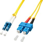 Lindy 15m OS2 LC - SC Duplex Glasvezel kabel Geel
