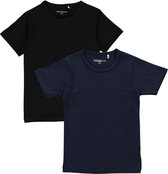 Dirkje 2pack shirts unisex Korte Mouwen Blauw en Zwart - Maat 98