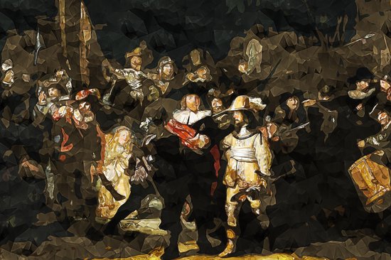 CANVASDOEK NACHTWACHT - POLYGON - Rembrandt van Rijn