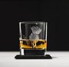 Whiskyglas Gegraveerd met Distel en leistenen onderzetter - Just Slate Company Scotland