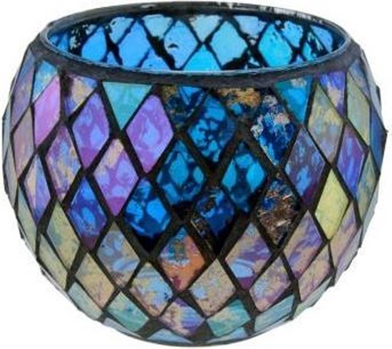 Mozaïek glas waxinehouder (groot 10.5 cm) | bol.com