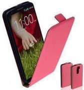 TCC Luxe Leder hoesje LG G2 Flip Case/Cover - Roze