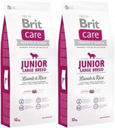 BRIT care hypo allergeen junior large breed lam & rijst 2 x 12 kg