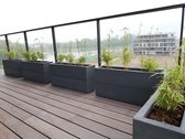 Plantenbak bloembak balkonbak grijs kunstof 88x24x45cm - handgemaakt - duurzaam