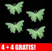 4 + 4 Gratis Glow in the dark vlinders