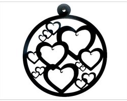Decoratieve muur/raamhanger - Metaal - Hart - 28cm