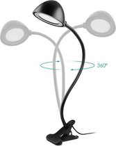 Aukey USB Led Lamp met klem 3W - 360° verstelbaar (zwart)